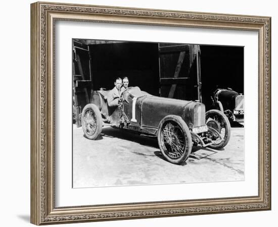 Kenelm Lee Guinness and Perkins with an 8 Cylinder Sunbeam, 1922-null-Framed Photographic Print