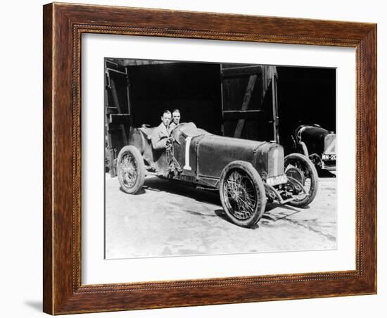 Kenelm Lee Guinness and Perkins with an 8 Cylinder Sunbeam, 1922-null-Framed Photographic Print