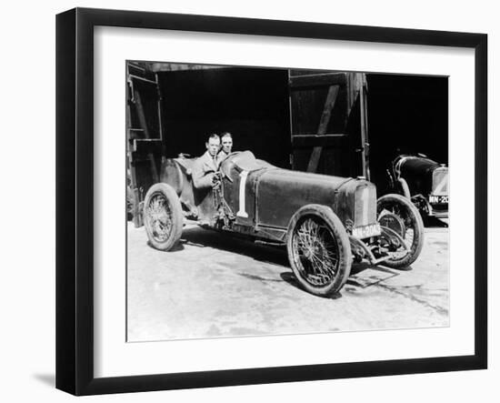 Kenelm Lee Guinness and Perkins with an 8 Cylinder Sunbeam, 1922-null-Framed Photographic Print