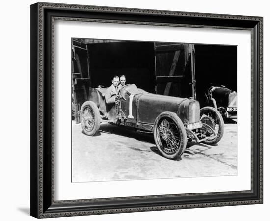 Kenelm Lee Guinness and Perkins with an 8 Cylinder Sunbeam, 1922-null-Framed Photographic Print