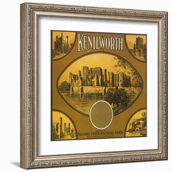 Kenilworth Orange Label - Riverside, CA-Lantern Press-Framed Art Print