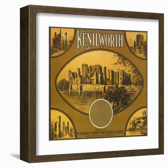 Kenilworth Orange Label - Riverside, CA-Lantern Press-Framed Art Print