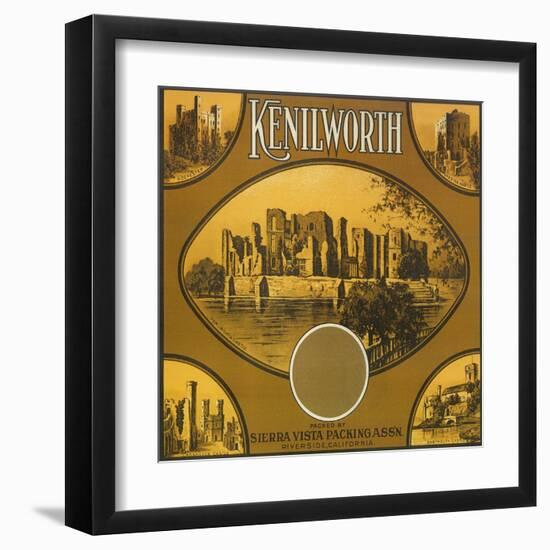 Kenilworth Orange Label - Riverside, CA-Lantern Press-Framed Art Print