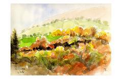 The Whole Mountainside is Ablaze in Scarlet-Tinged Autumn Leaves, Glorious Autumn in Yatsugatake-Kenji Fujimura-Art Print