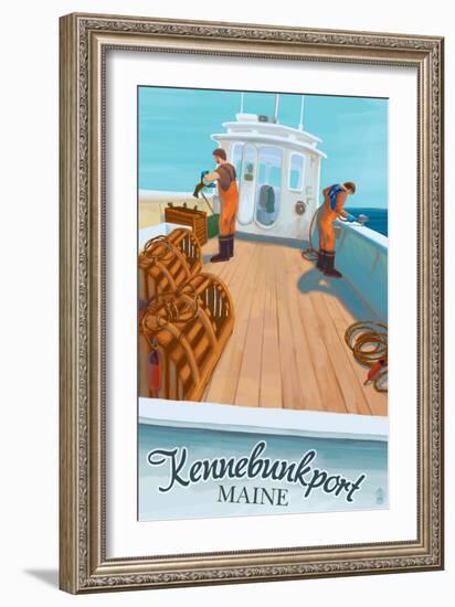 Kennebunkport, Maine - Lobster Boat-Lantern Press-Framed Art Print