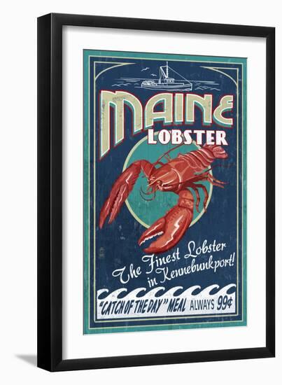 Kennebunkport, Maine - Lobster-Lantern Press-Framed Premium Giclee Print