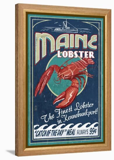 Kennebunkport, Maine - Lobster-Lantern Press-Framed Stretched Canvas