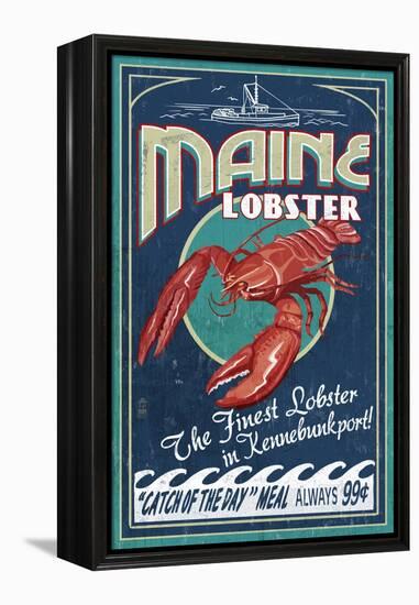 Kennebunkport, Maine - Lobster-Lantern Press-Framed Stretched Canvas