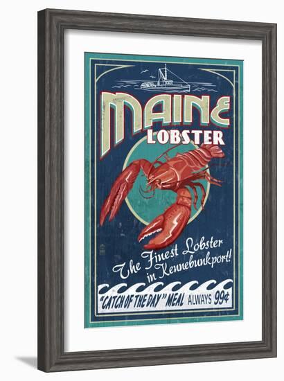 Kennebunkport, Maine - Lobster-Lantern Press-Framed Art Print