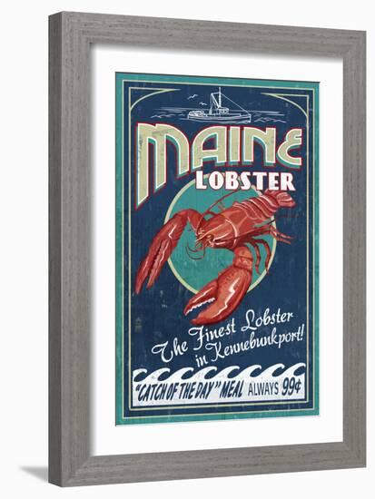 Kennebunkport, Maine - Lobster-Lantern Press-Framed Art Print