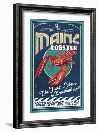 Kennebunkport, Maine - Lobster-Lantern Press-Framed Art Print