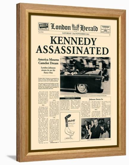 Kennedy Assassinated-The Vintage Collection-Framed Stretched Canvas