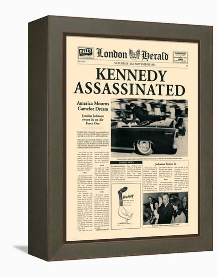 Kennedy Assassinated-The Vintage Collection-Framed Stretched Canvas