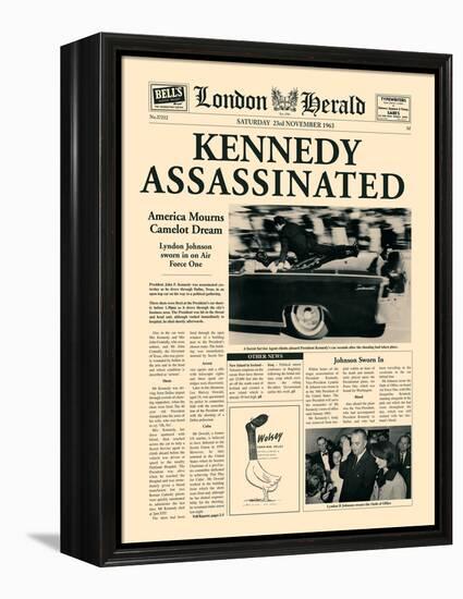 Kennedy Assassinated-The Vintage Collection-Framed Stretched Canvas