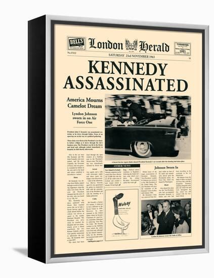 Kennedy Assassinated-The Vintage Collection-Framed Stretched Canvas