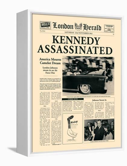 Kennedy Assassinated-The Vintage Collection-Framed Stretched Canvas