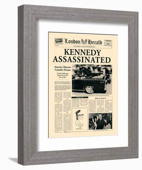 Kennedy Assassinated-The Vintage Collection-Framed Art Print