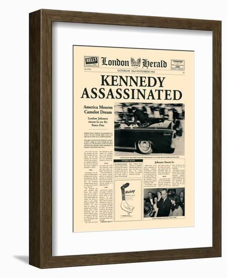 Kennedy Assassinated-The Vintage Collection-Framed Art Print