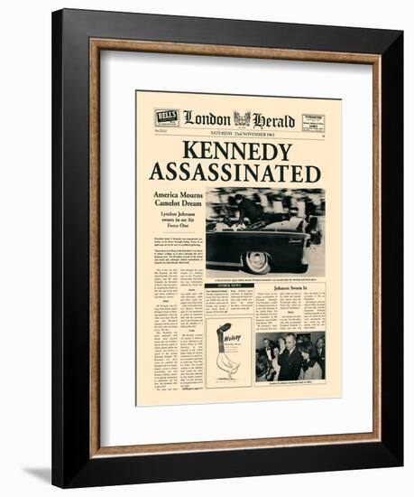 Kennedy Assassinated-The Vintage Collection-Framed Art Print