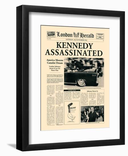 Kennedy Assassinated-The Vintage Collection-Framed Art Print