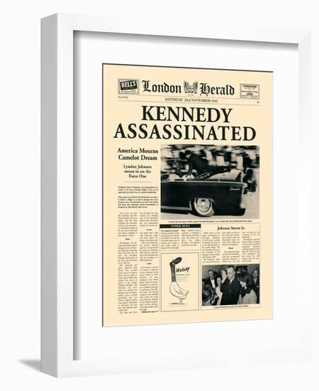 Kennedy Assassinated-The Vintage Collection-Framed Art Print