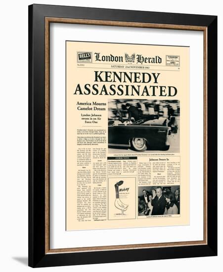 Kennedy Assassinated-The Vintage Collection-Framed Art Print