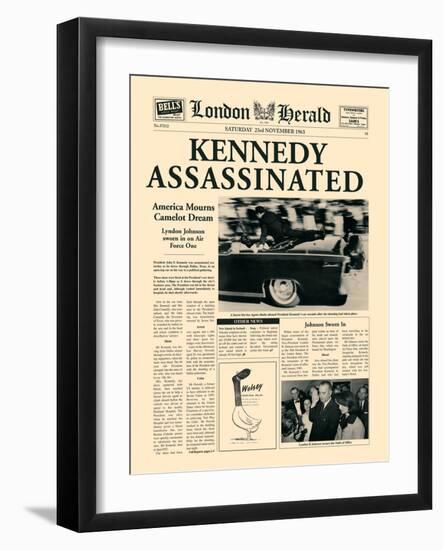 Kennedy Assassinated-The Vintage Collection-Framed Art Print