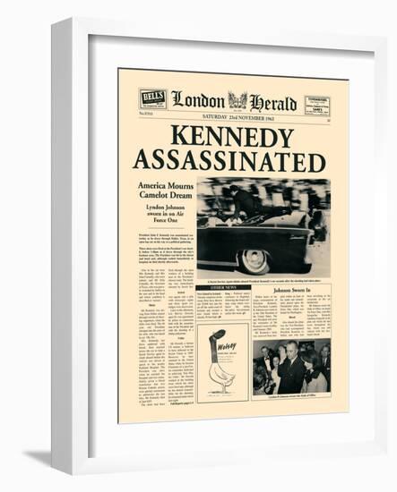 Kennedy Assassinated-The Vintage Collection-Framed Art Print