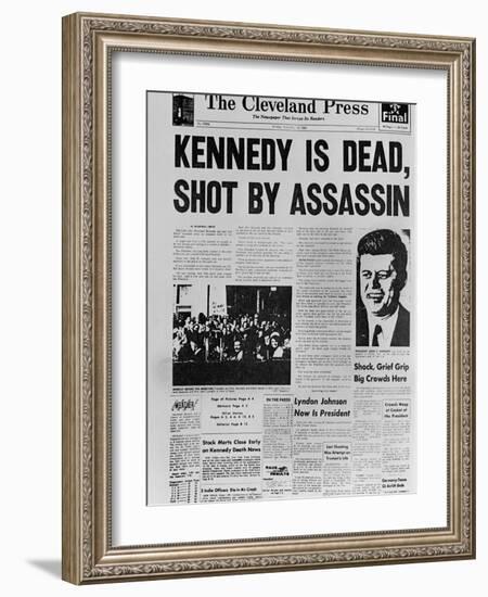 Kennedy Assassination Headline-null-Framed Photo