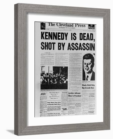 Kennedy Assassination Headline-null-Framed Photo