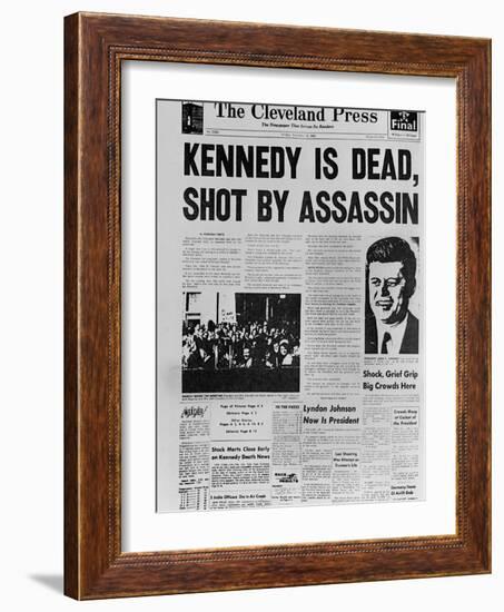 Kennedy Assassination Headline-null-Framed Photo