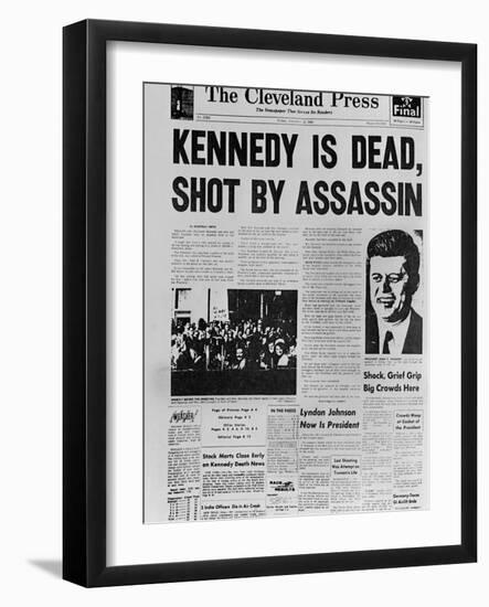 Kennedy Assassination Headline-null-Framed Photo