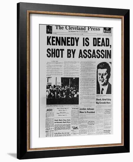 Kennedy Assassination Headline-null-Framed Photo