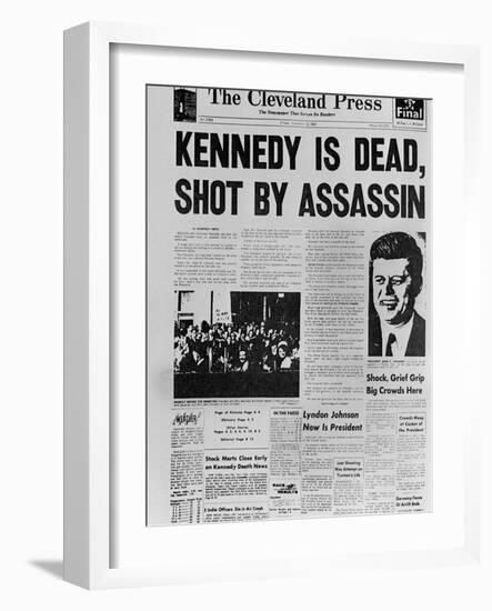 Kennedy Assassination Headline-null-Framed Photo
