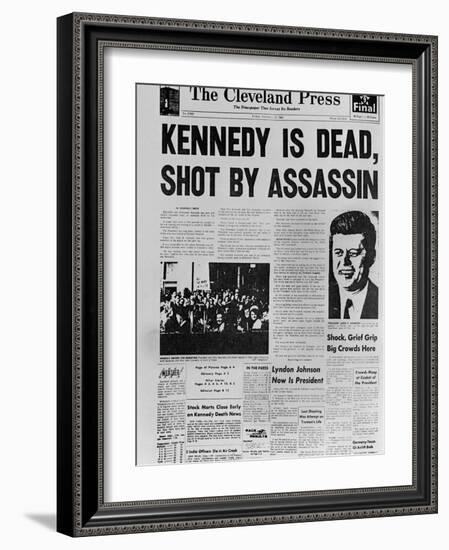 Kennedy Assassination Headline-null-Framed Photo