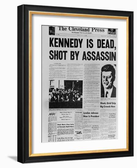 Kennedy Assassination Headline-null-Framed Photo