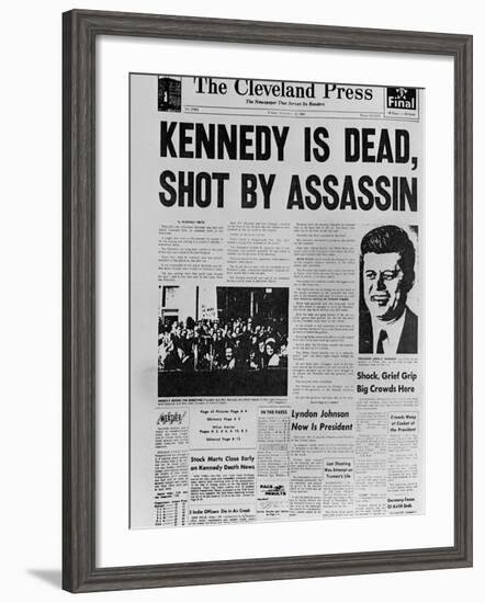 Kennedy Assassination Headline-null-Framed Photo