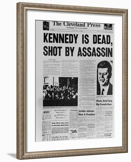 Kennedy Assassination Headline-null-Framed Photo