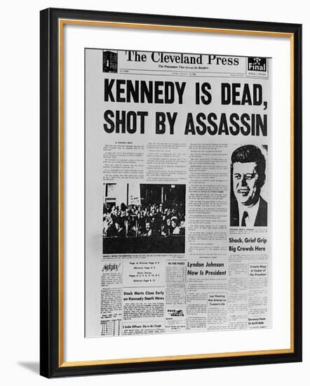 Kennedy Assassination Headline-null-Framed Photo