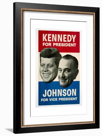 Kennedy For President/Johnson For Vice President, 1960 Democratic Presidential Campaign Poster-null-Framed Art Print