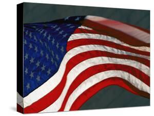 American Flags Canvas Artwork For Posters And Prints At Art Close View Of One The American Flags Surrounding Washington Monument By Kenneth Garrett