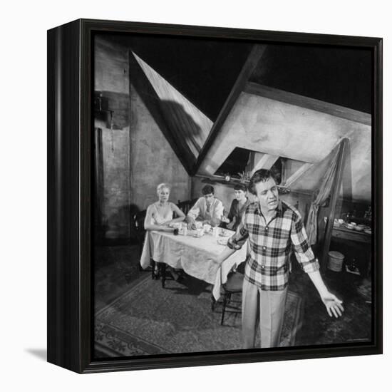 Kenneth Haigh Performing a Scene from the Play Look Back in Anger-Joe Scherschel-Framed Premier Image Canvas