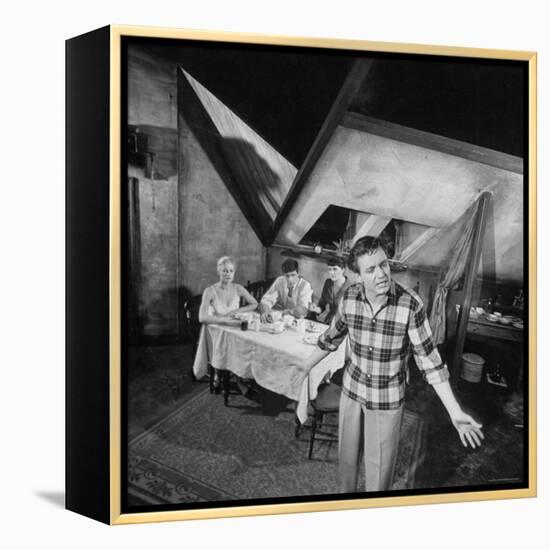 Kenneth Haigh Performing a Scene from the Play Look Back in Anger-Joe Scherschel-Framed Premier Image Canvas