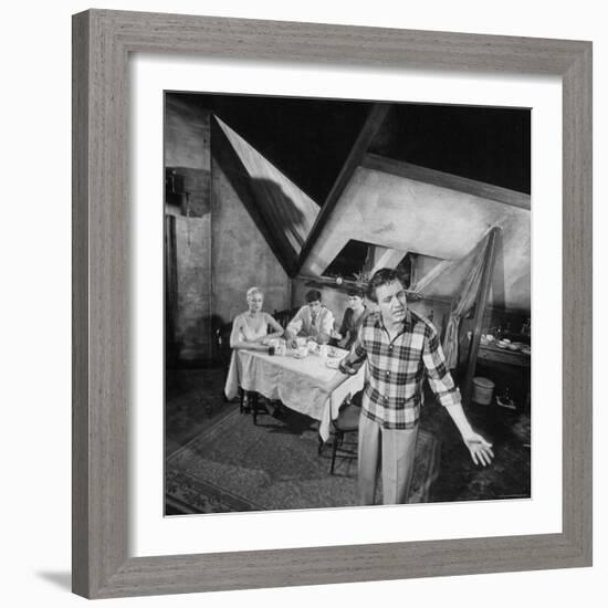 Kenneth Haigh Performing a Scene from the Play Look Back in Anger-Joe Scherschel-Framed Premium Photographic Print