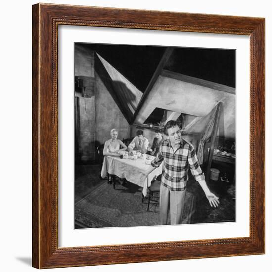Kenneth Haigh Performing a Scene from the Play Look Back in Anger-Joe Scherschel-Framed Premium Photographic Print