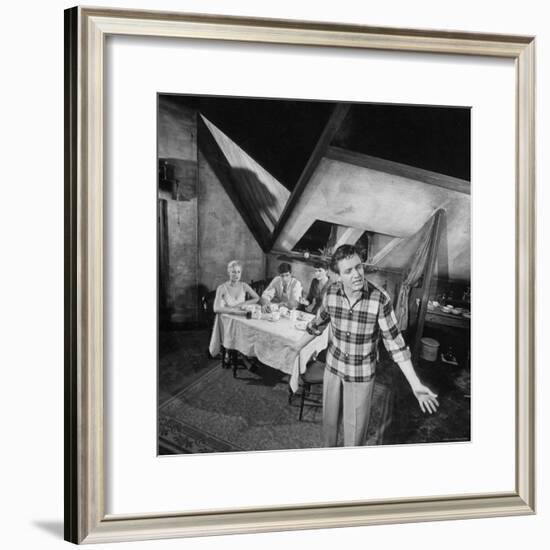 Kenneth Haigh Performing a Scene from the Play Look Back in Anger-Joe Scherschel-Framed Premium Photographic Print