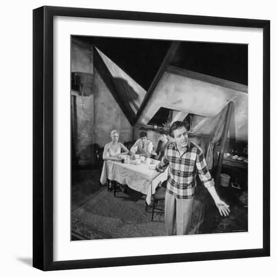 Kenneth Haigh Performing a Scene from the Play Look Back in Anger-Joe Scherschel-Framed Premium Photographic Print
