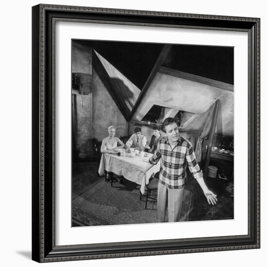 Kenneth Haigh Performing a Scene from the Play Look Back in Anger-Joe Scherschel-Framed Premium Photographic Print