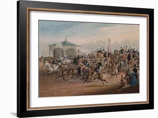 Kennington Gate, 1838 (Coloured Engraving)-James Pollard-Framed Giclee Print