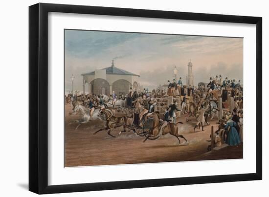 Kennington Gate, 1838 (Coloured Engraving)-James Pollard-Framed Giclee Print